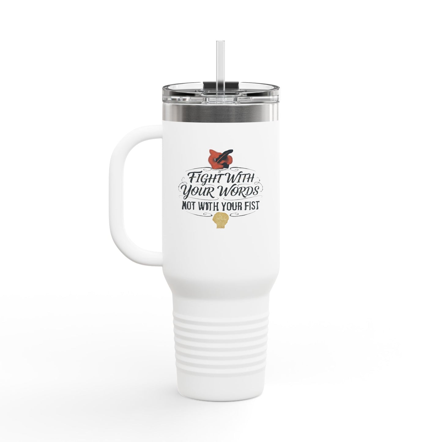 Motivational Merch 40oz Insulated Travel Mug — Large Stainless Steel Tumbler