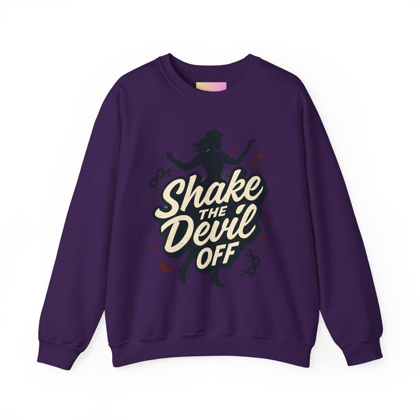Crewneck Sweatshirt — "Shake the Devil Off" Retro Dance Graphic