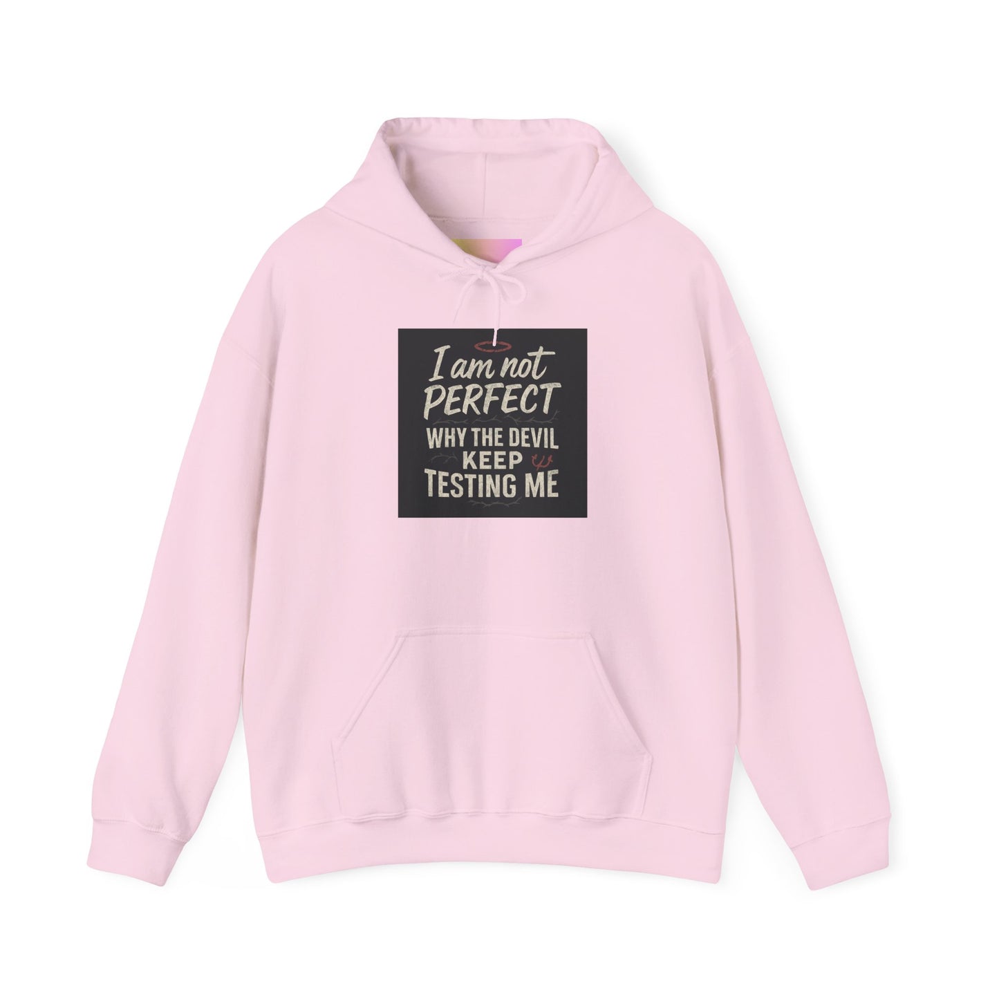 Humorous Hooded Sweatshirt - 'I am not PERFECT, why the devil keep testing me?' - Comfy Unisex Hoodie for Everyday Wear, Birthday [...]