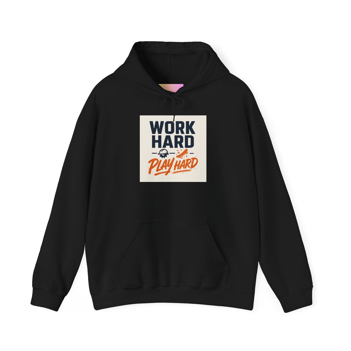 Work Hard Play Hard Hoodie – Retro Motivational Graphic Pullover