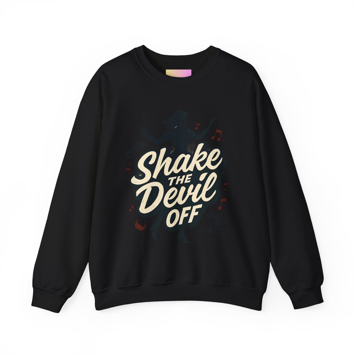 Crewneck Sweatshirt — "Shake the Devil Off" Retro Dance Graphic