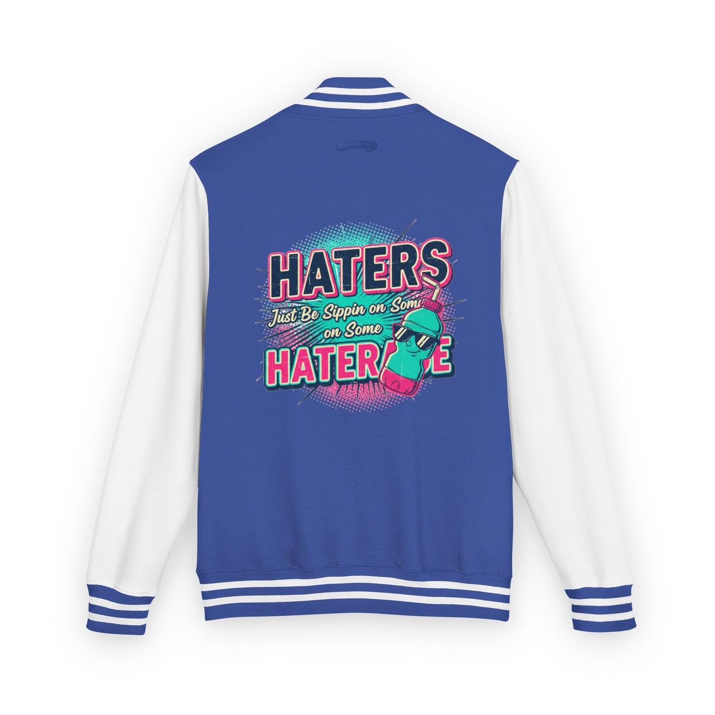Letterman Jacket — Retro "HATERS" Graphic Varsity Jacket