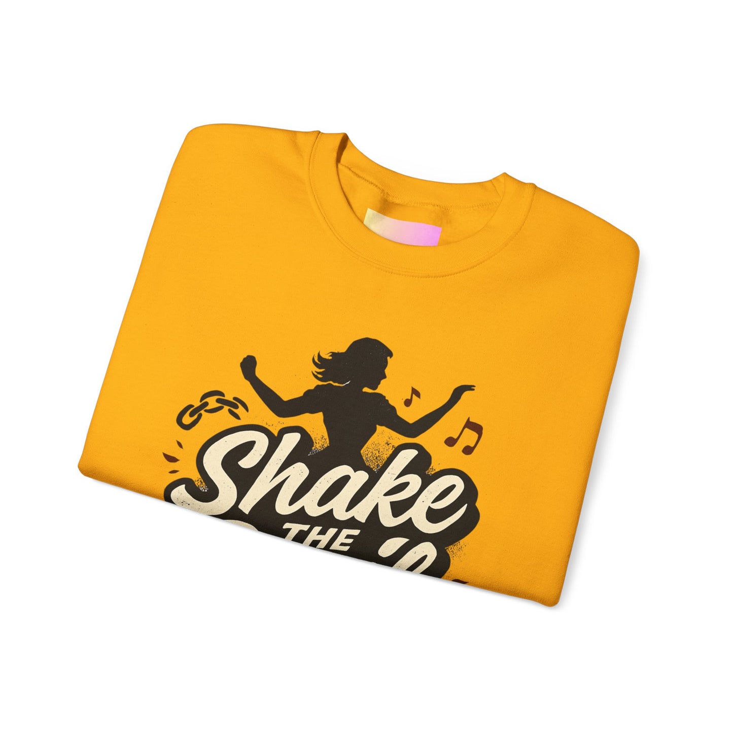 Crewneck Sweatshirt — "Shake the Devil Off" Retro Dance Graphic