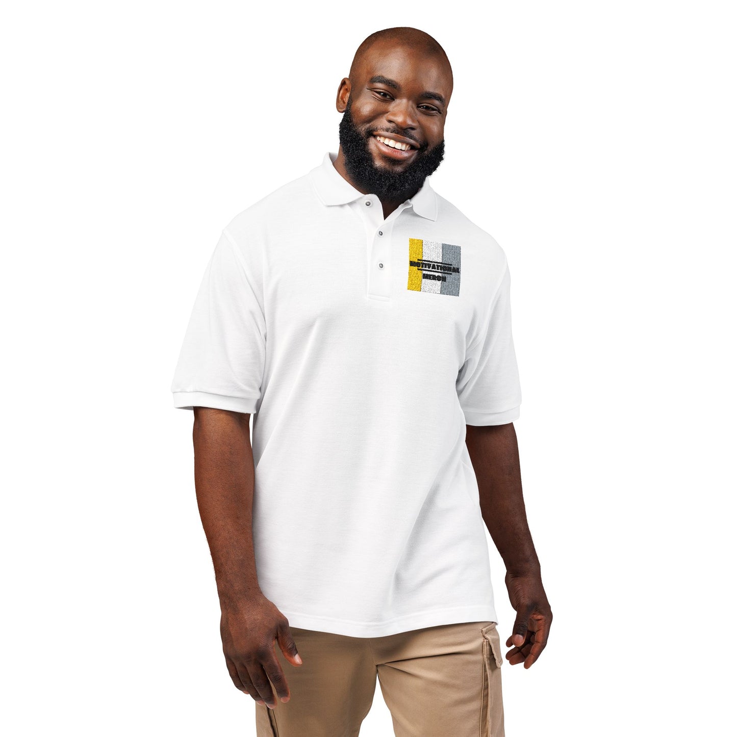 Embroidered Distressed Pride Flag Polo