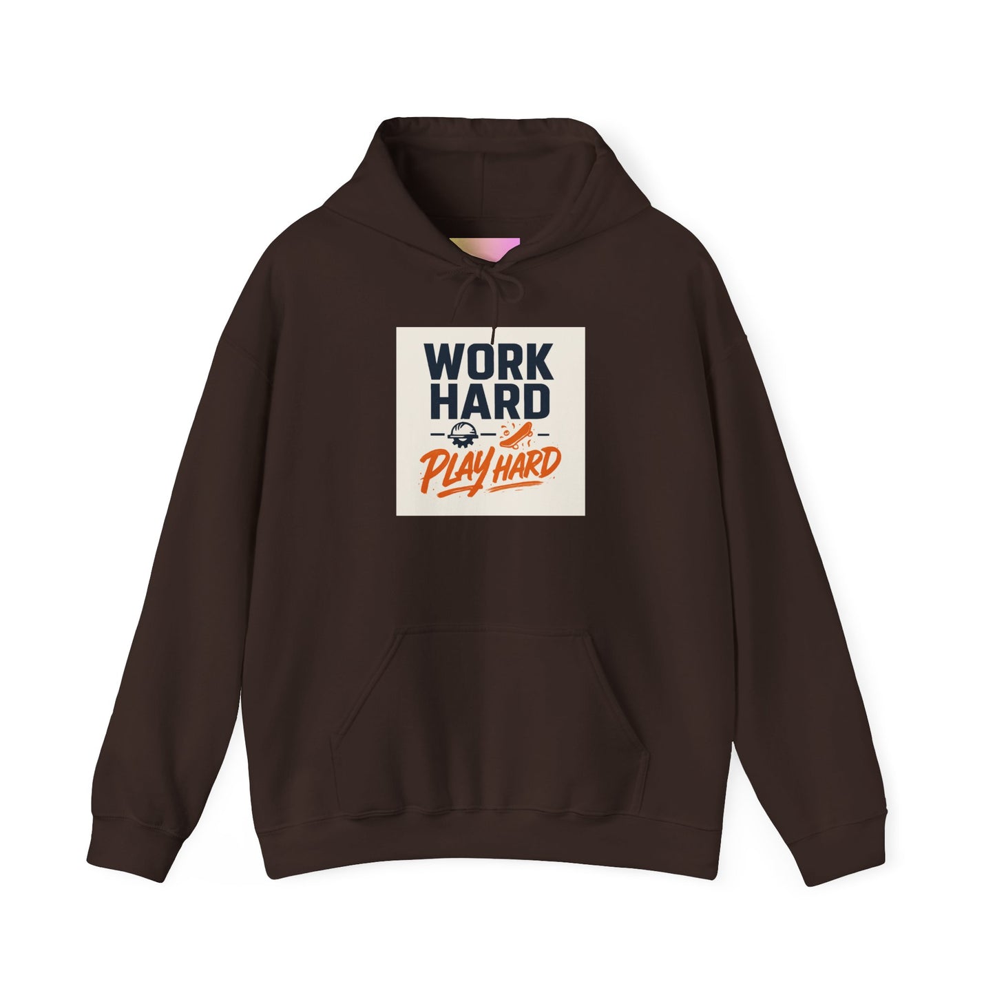 Work Hard Play Hard Hoodie – Retro Motivational Graphic Pullover