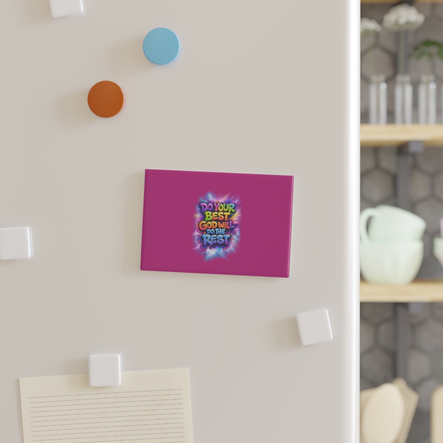 Rectangle Magnet "Do Your Best, God Will Do The Rest" — Inspirational Christian Fridge Magnet