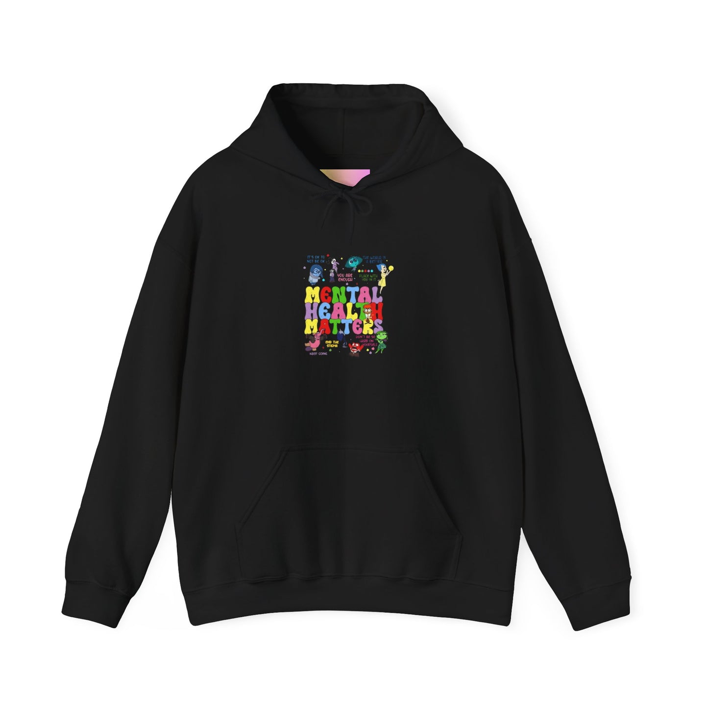 Mental Health Matters Hoodie — Colorful Awareness Pullover with Inspirational Back Quote