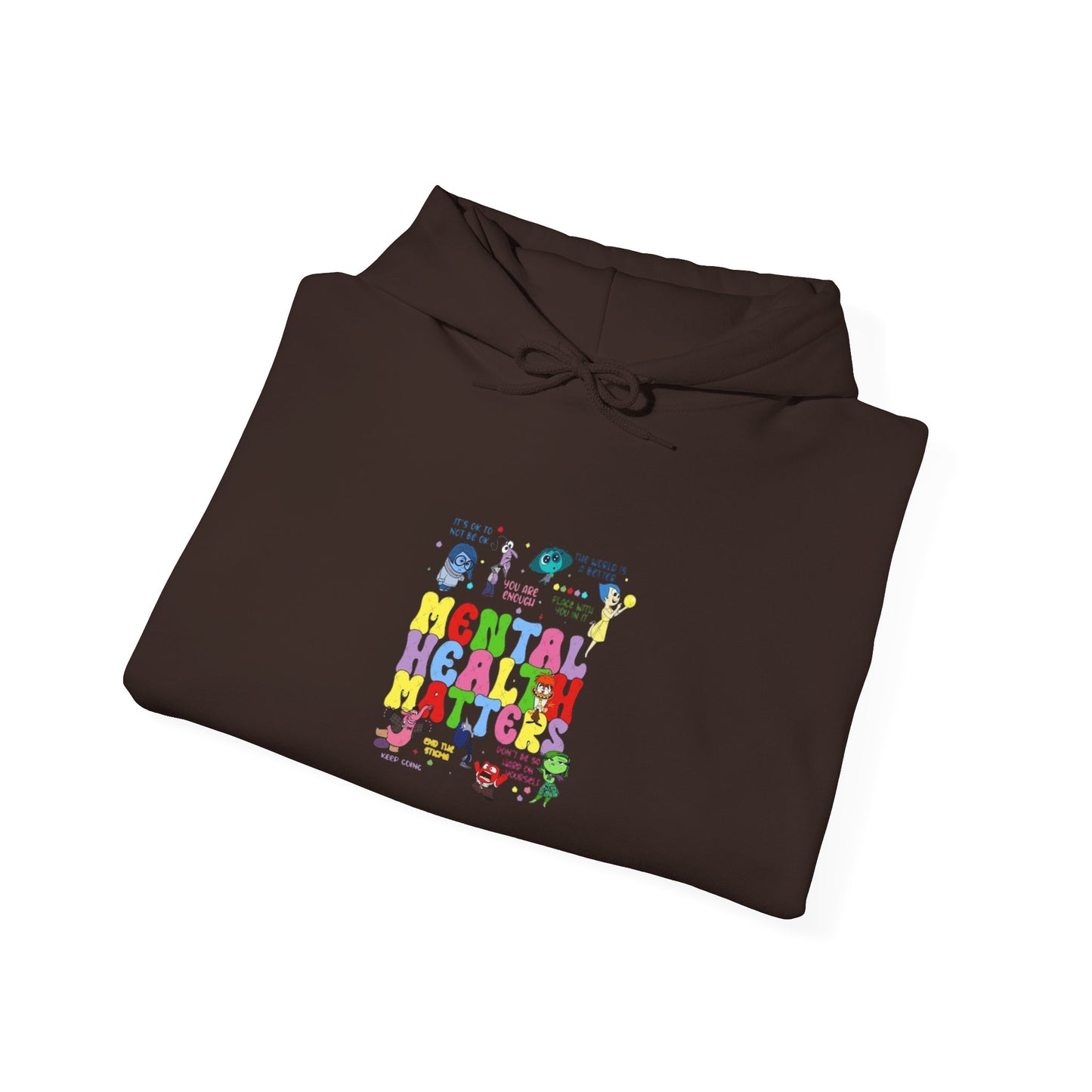 Mental Health Matters Hoodie — Colorful Awareness Pullover with Inspirational Back Quote