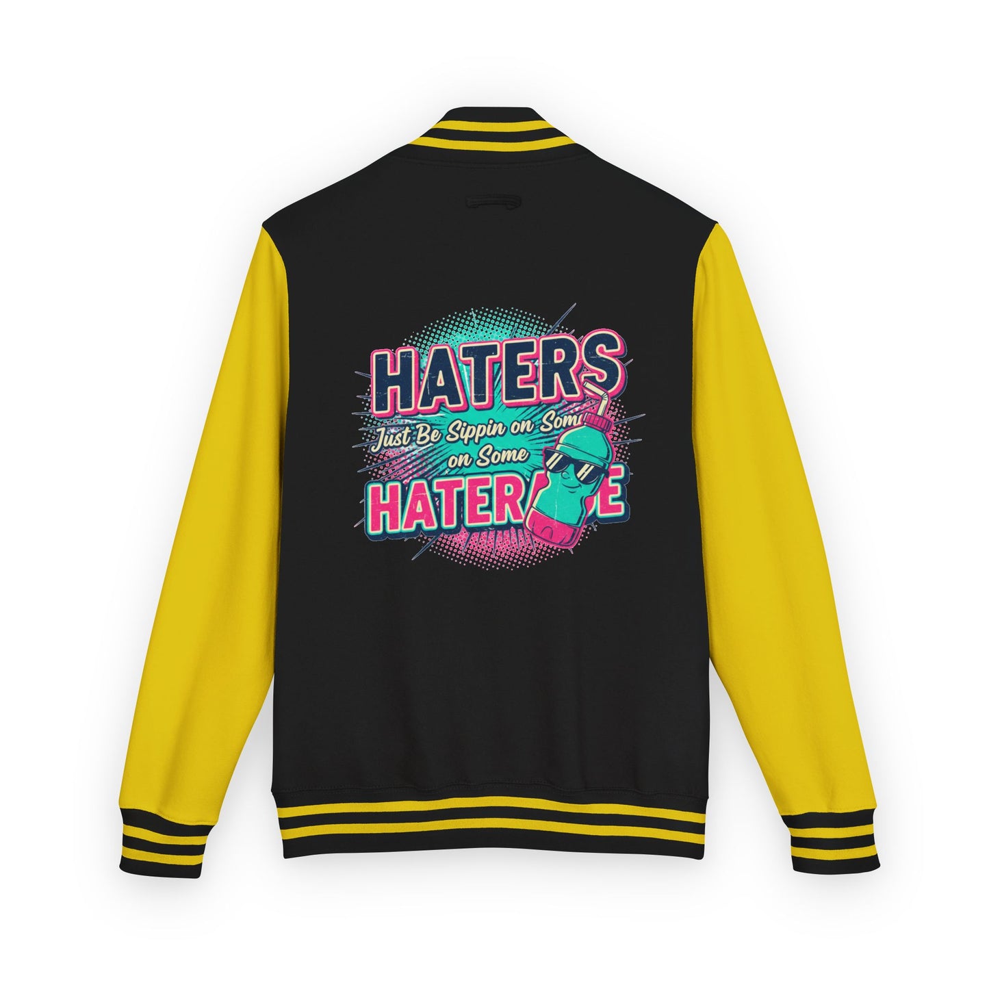 Letterman Jacket — Retro "HATERS" Graphic Varsity Jacket