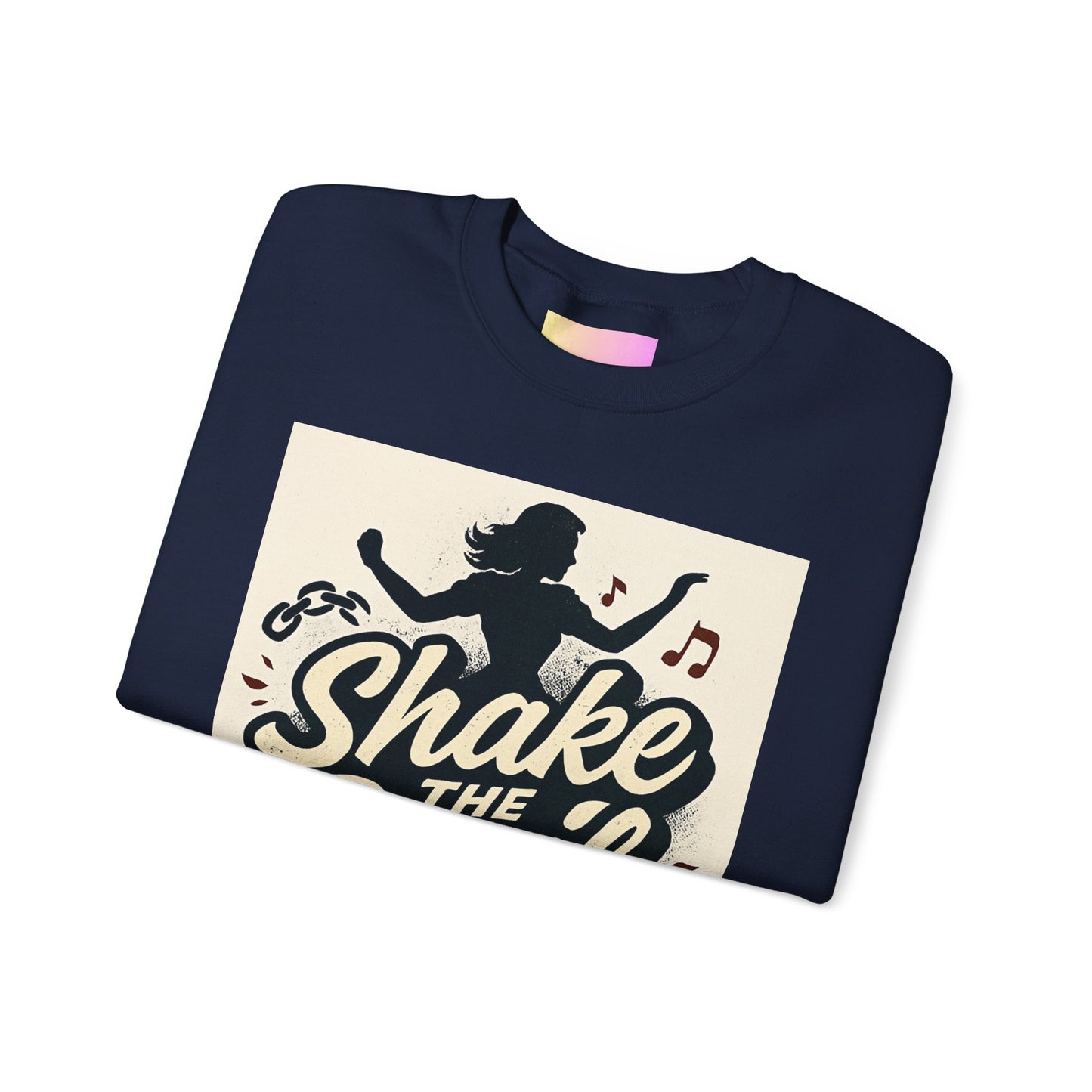 Crewneck Sweatshirt — "Shake the Devil Off" Retro Dance Graphic