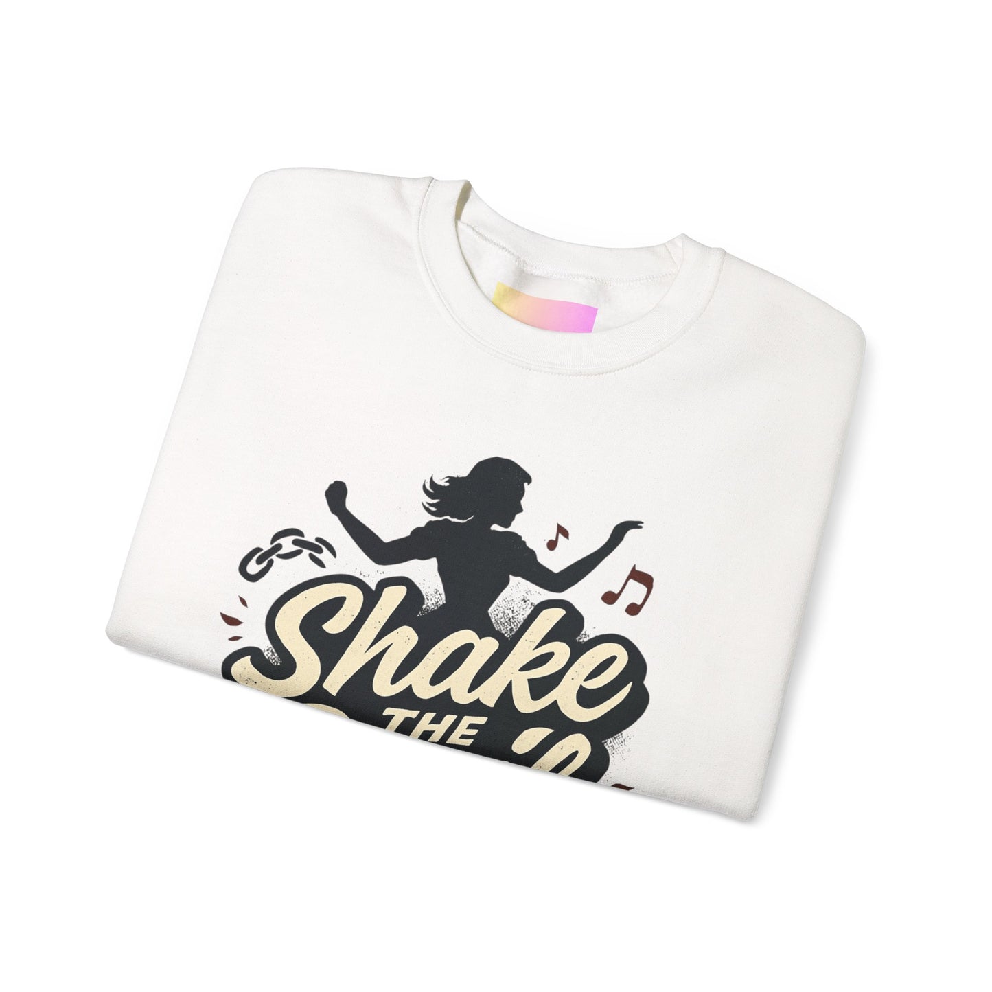 Crewneck Sweatshirt — "Shake the Devil Off" Retro Dance Graphic