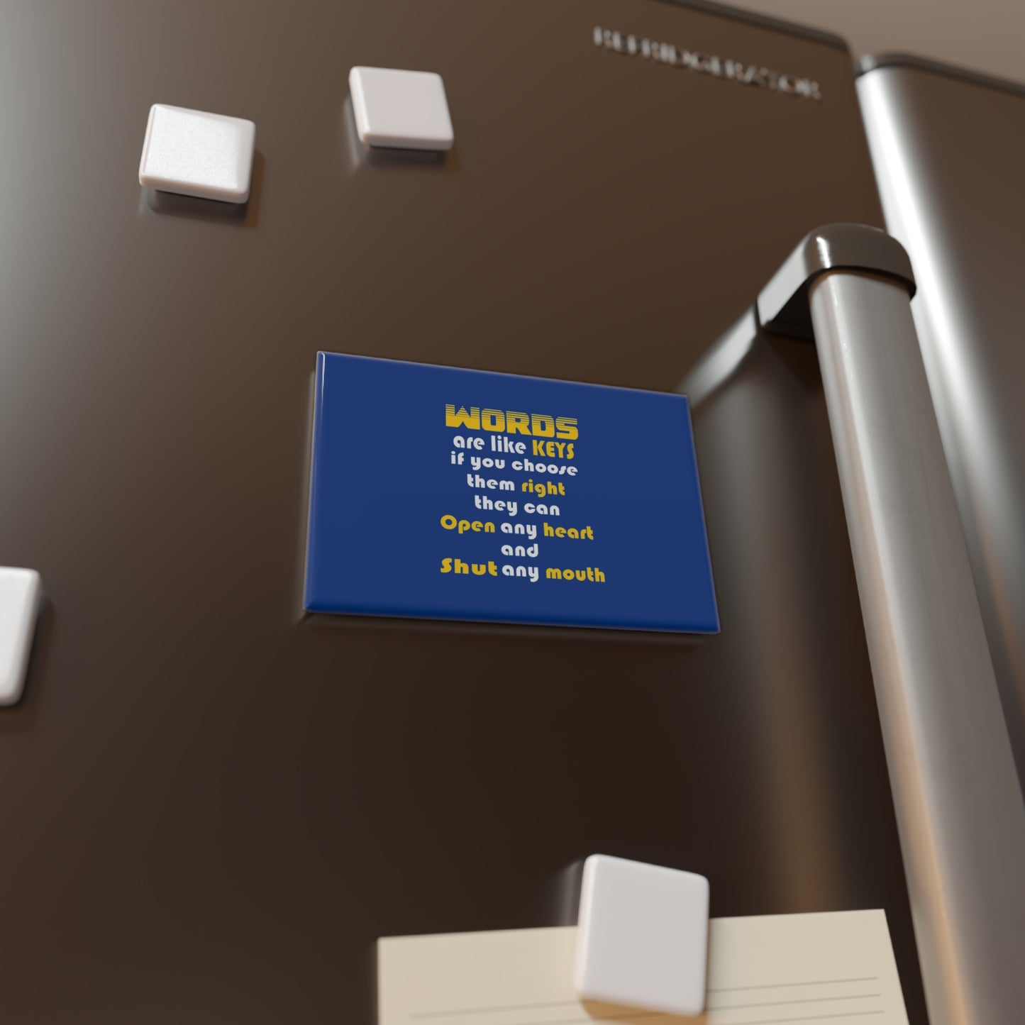 Rectangle Magnet — "Words Are Like Keys" Inspirational Quote Design