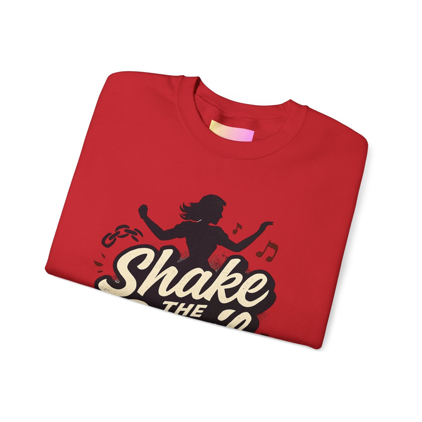 Crewneck Sweatshirt — "Shake the Devil Off" Retro Dance Graphic