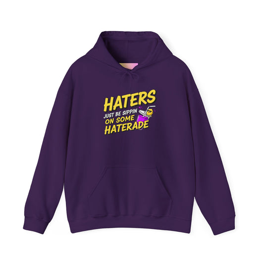 Haters Gonna Hate Skateboard Hoodie — Retro Neon Streetwear Pullover