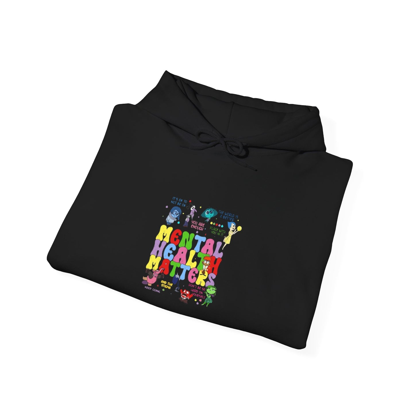 Mental Health Matters Hoodie — Colorful Awareness Pullover with Inspirational Back Quote