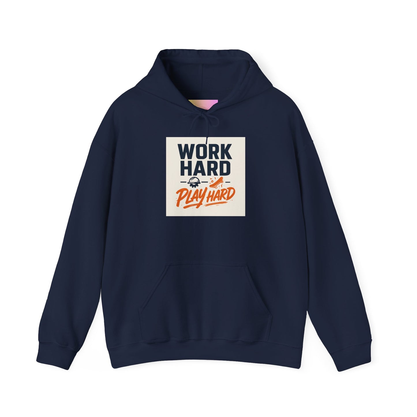 Work Hard Play Hard Hoodie – Retro Motivational Graphic Pullover