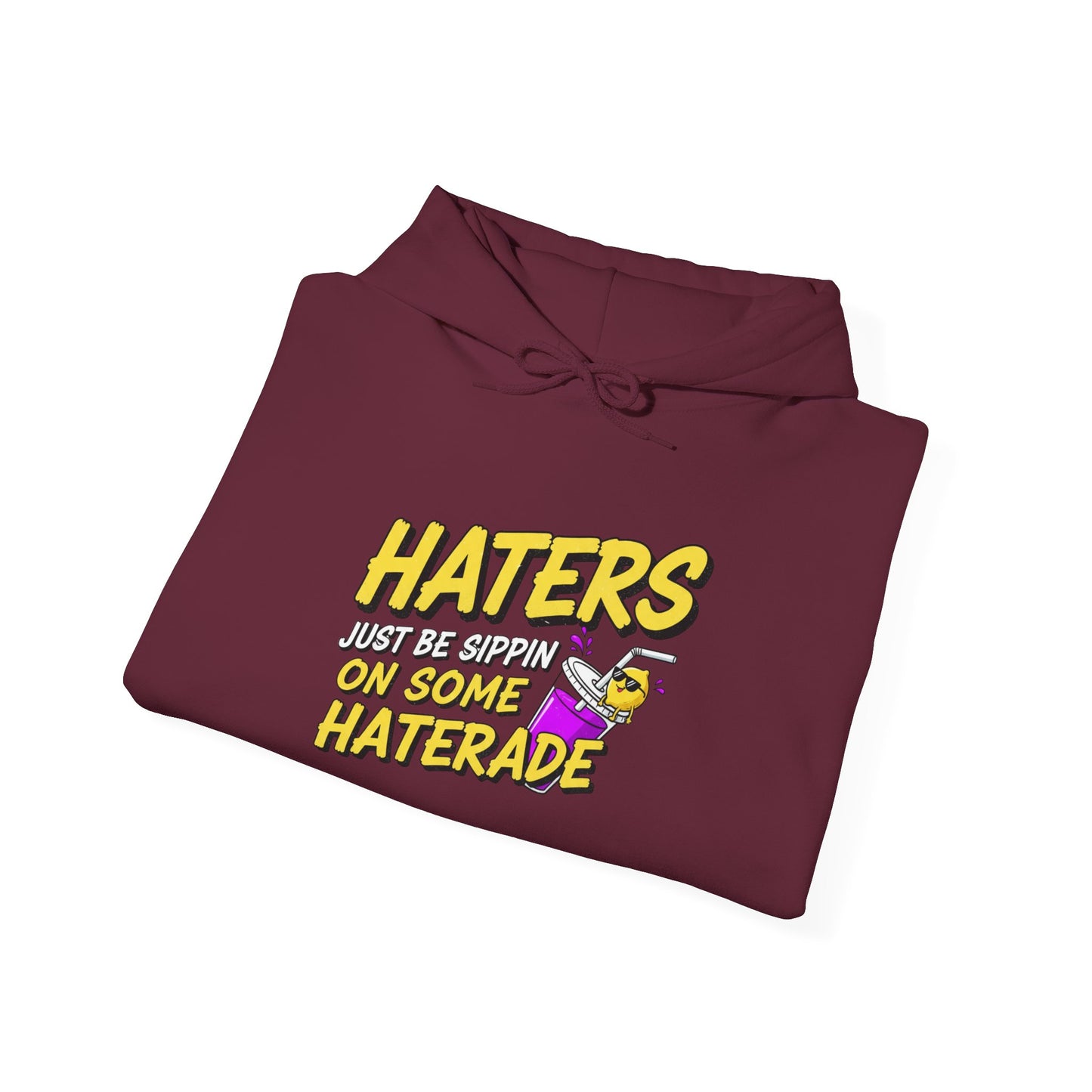 Haters Gonna Hate Skateboard Hoodie — Retro Neon Streetwear Pullover