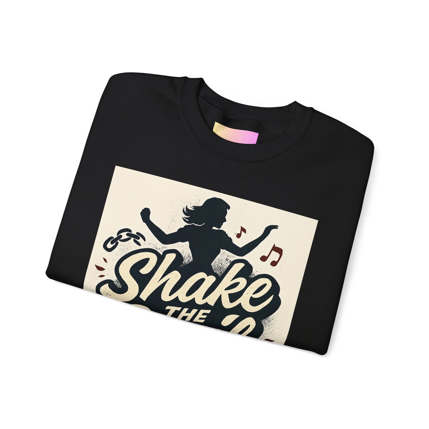 Crewneck Sweatshirt — "Shake the Devil Off" Retro Dance Graphic