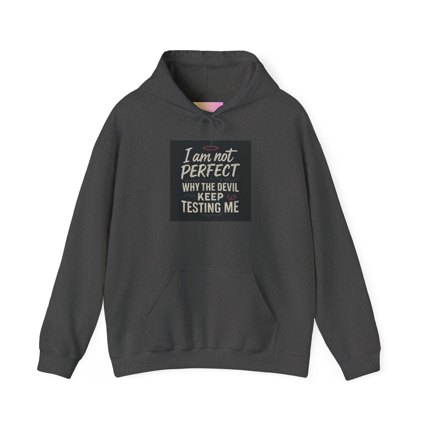 Humorous Hooded Sweatshirt - 'I am not PERFECT, why the devil keep testing me?' - Comfy Unisex Hoodie for Everyday Wear, Birthday [...]