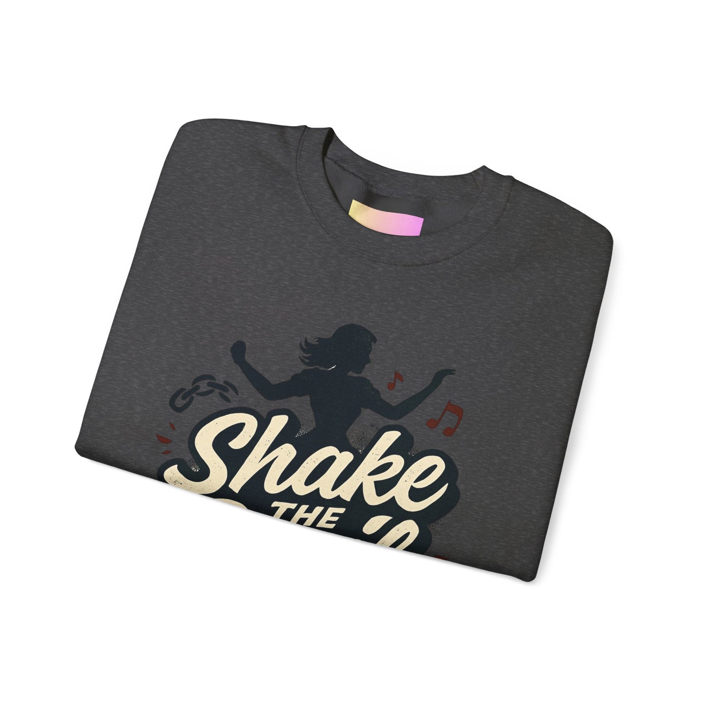 Crewneck Sweatshirt — "Shake the Devil Off" Retro Dance Graphic