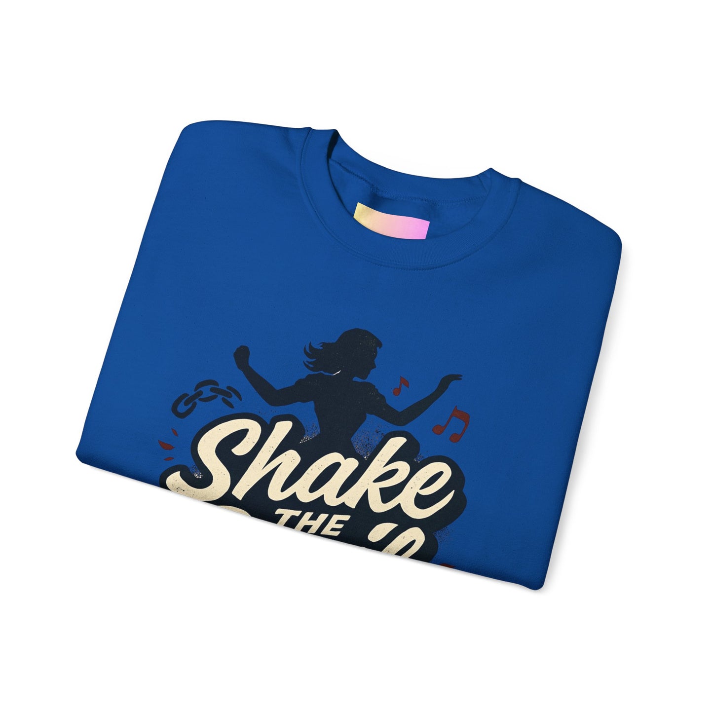 Crewneck Sweatshirt — "Shake the Devil Off" Retro Dance Graphic