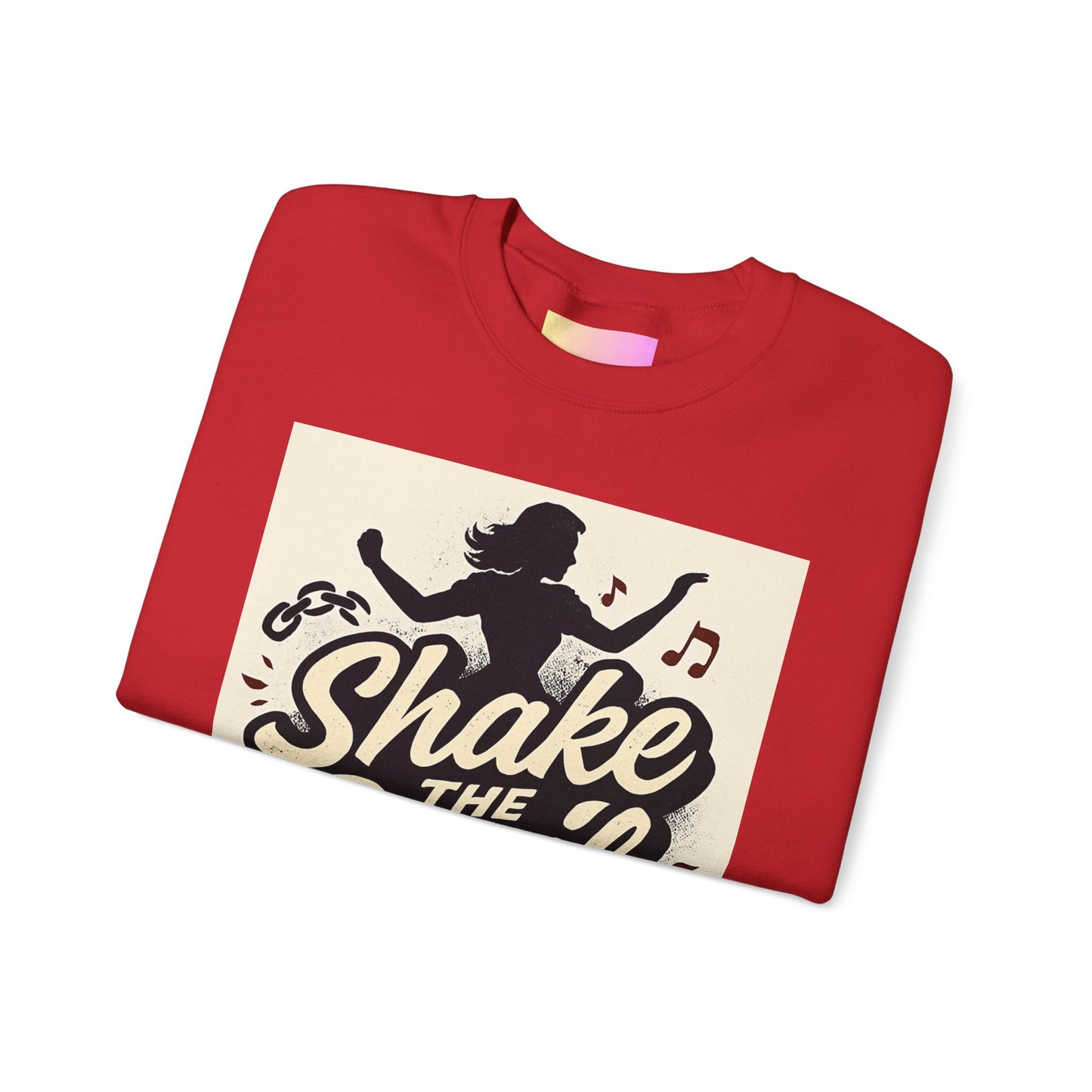 Crewneck Sweatshirt — "Shake the Devil Off" Retro Dance Graphic