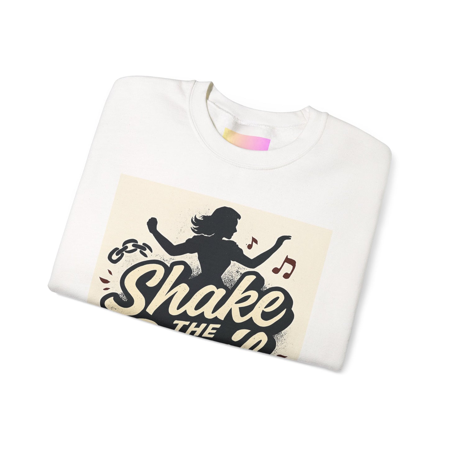 Crewneck Sweatshirt — "Shake the Devil Off" Retro Dance Graphic