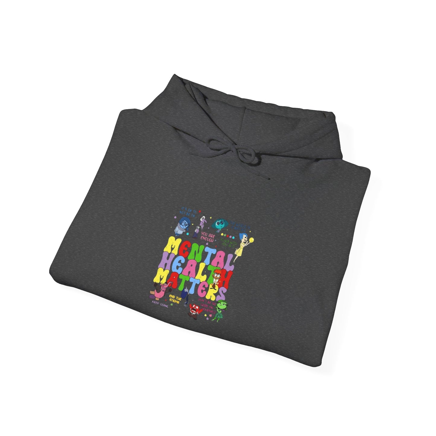 Mental Health Matters Hoodie — Colorful Awareness Pullover with Inspirational Back Quote
