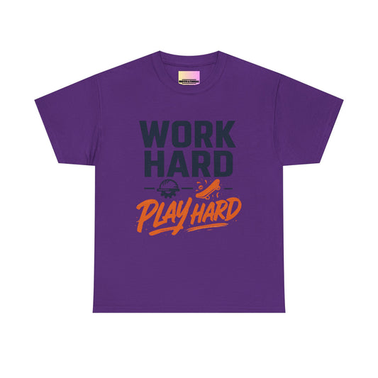 Work Hard Play Hard T-Shirt — Motivational Graphic Tee for Sports & Everyday Wear