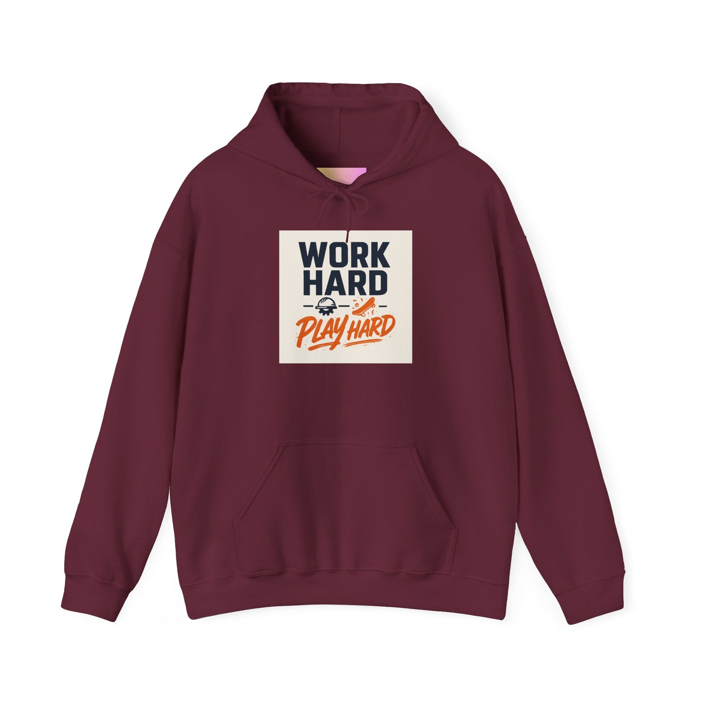 Work Hard Play Hard Hoodie – Retro Motivational Graphic Pullover