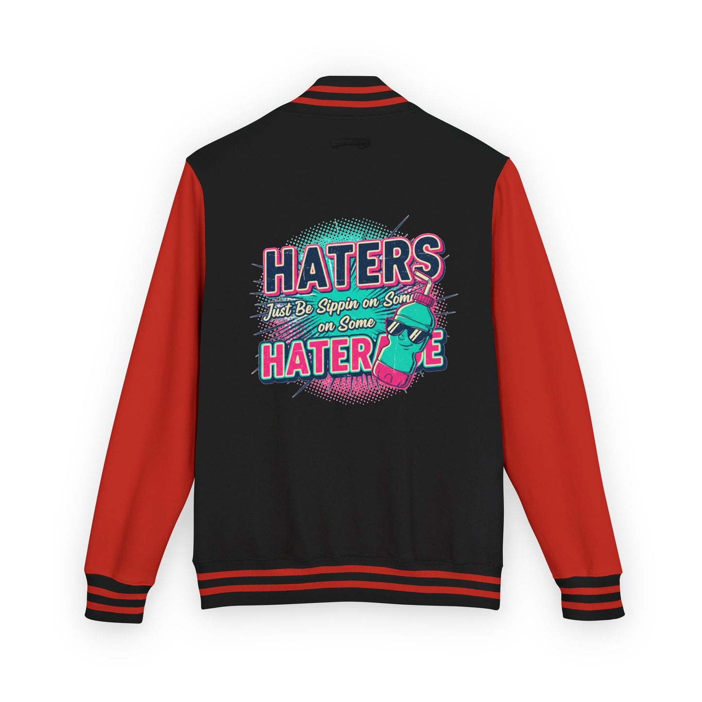 Letterman Jacket — Retro "HATERS" Graphic Varsity Jacket