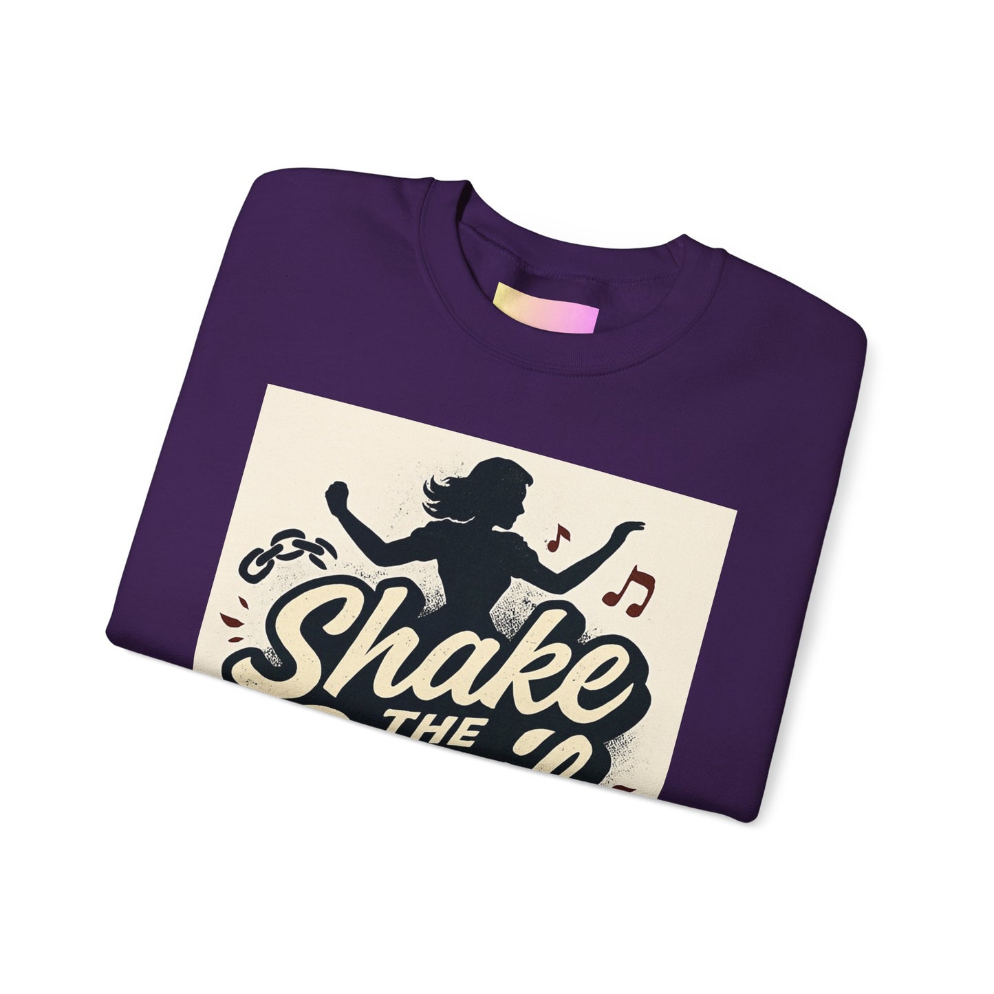 Crewneck Sweatshirt — "Shake the Devil Off" Retro Dance Graphic