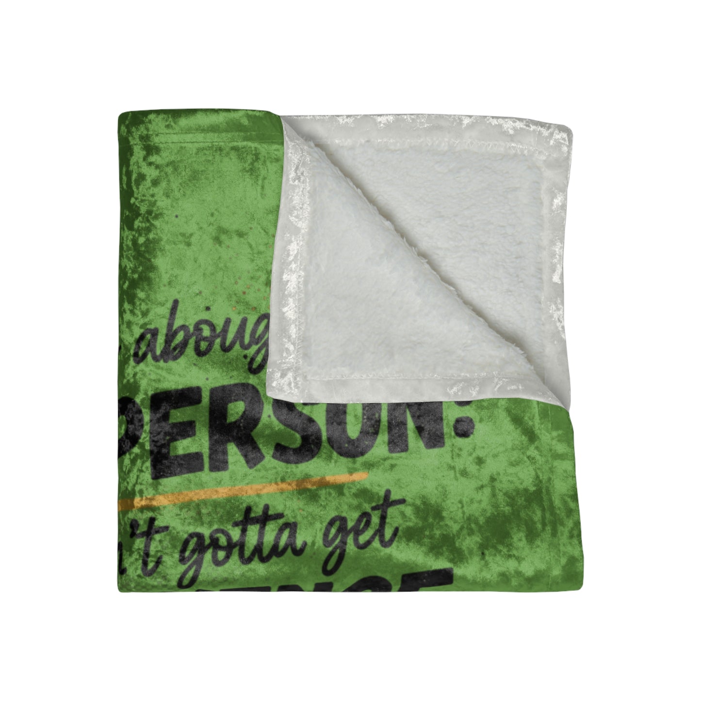 Crushed Velvet Blanket — 'Good Person: Karma' Cozy Throw with Funny Revenge Quote
