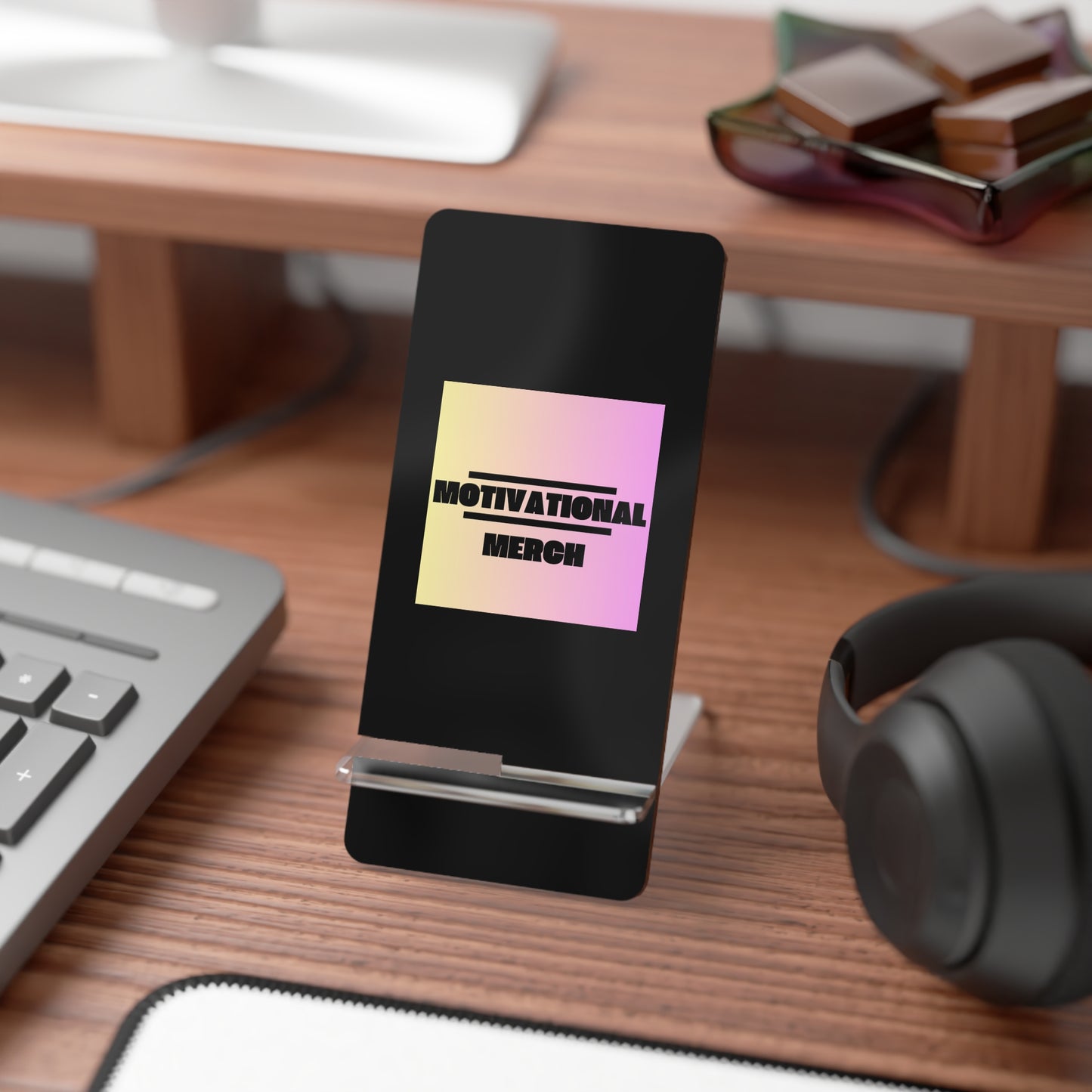 Phone Stand — 'Motivational Merch' Acrylic Mobile Display Stand