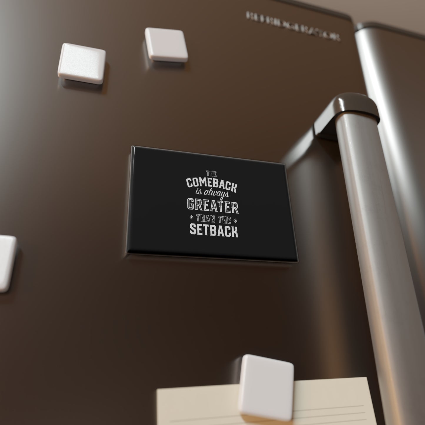 Rectangle Magnet — “The Comeback Is Always Greater Than The Setback” Motivational Fridge Magnet