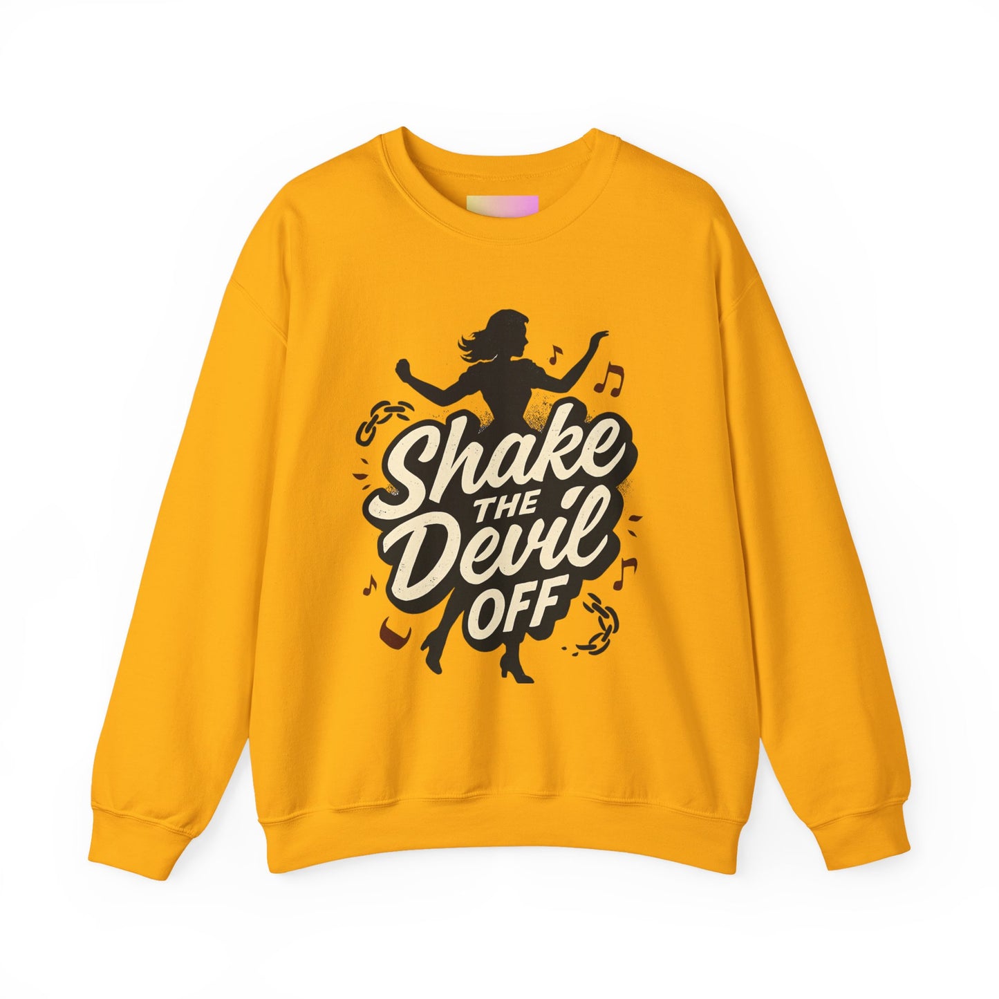 Crewneck Sweatshirt — "Shake the Devil Off" Retro Dance Graphic