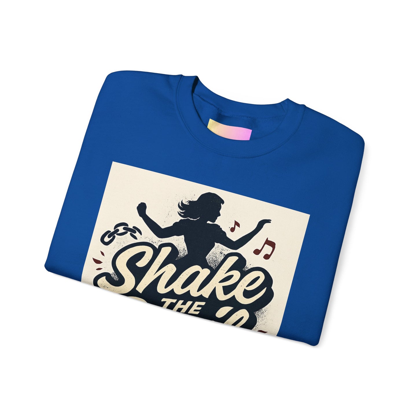 Crewneck Sweatshirt — "Shake the Devil Off" Retro Dance Graphic