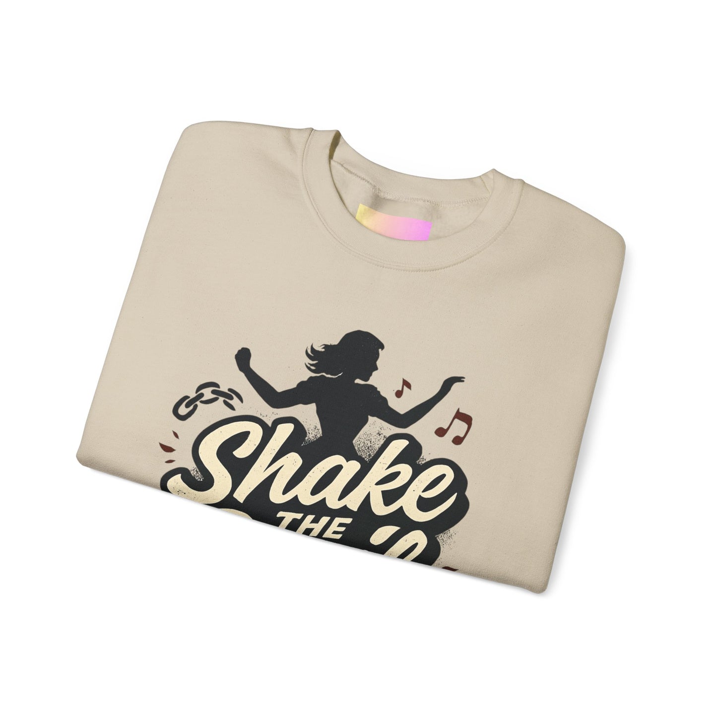 Crewneck Sweatshirt — "Shake the Devil Off" Retro Dance Graphic