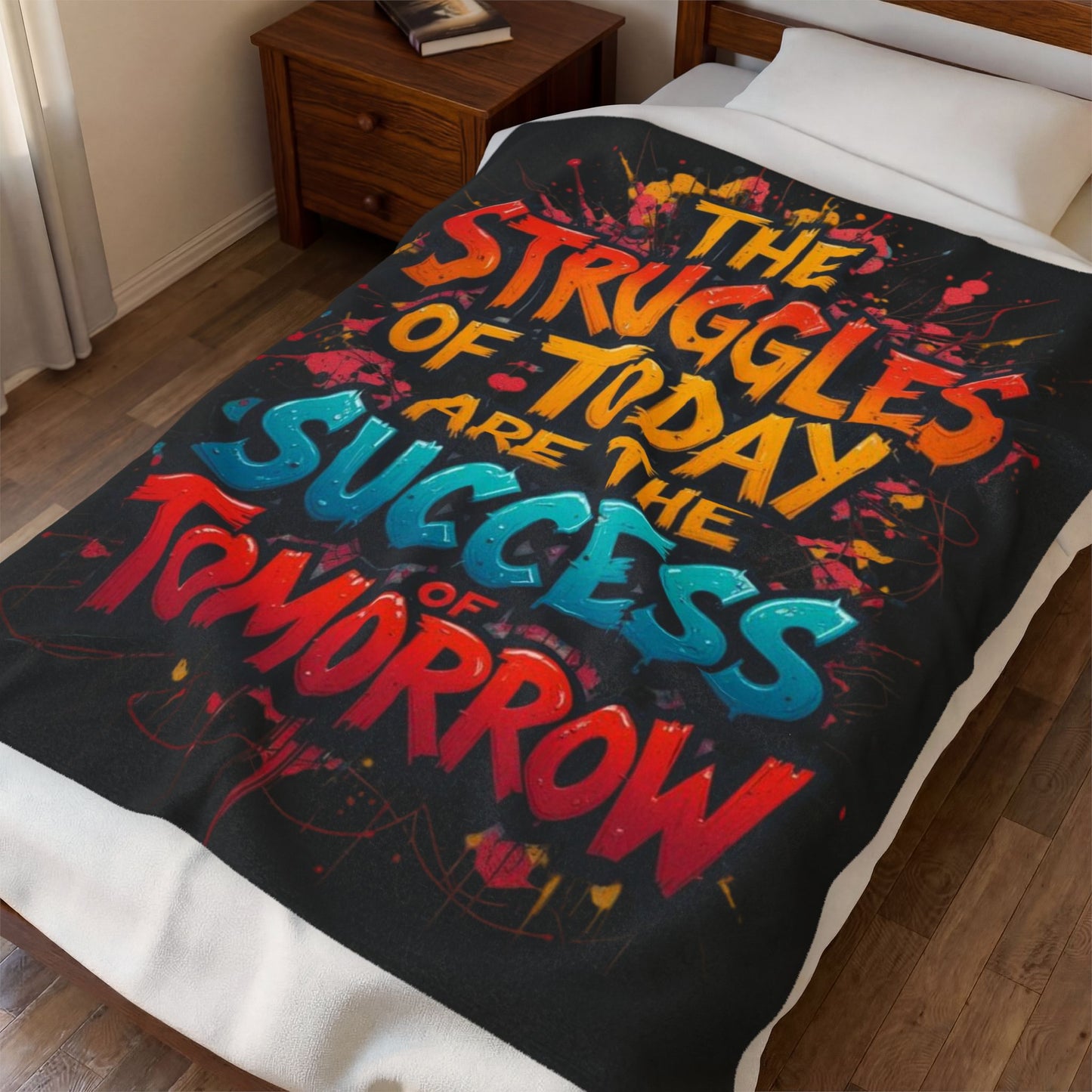 Motivational Plush Blanket - "The Struggles of Today Are The Success of Tomorrow"