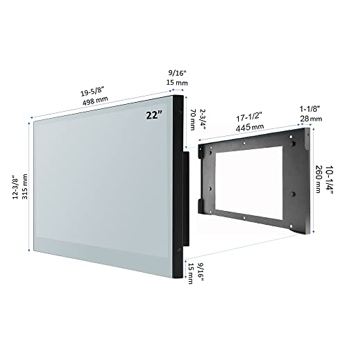 Soulaca 22 inches Smart Mirror TV Screen Waterproof Bathroom Shower Television Integrated WiFi Bluetooth 1080P ATSC Tuner 2024 New Model