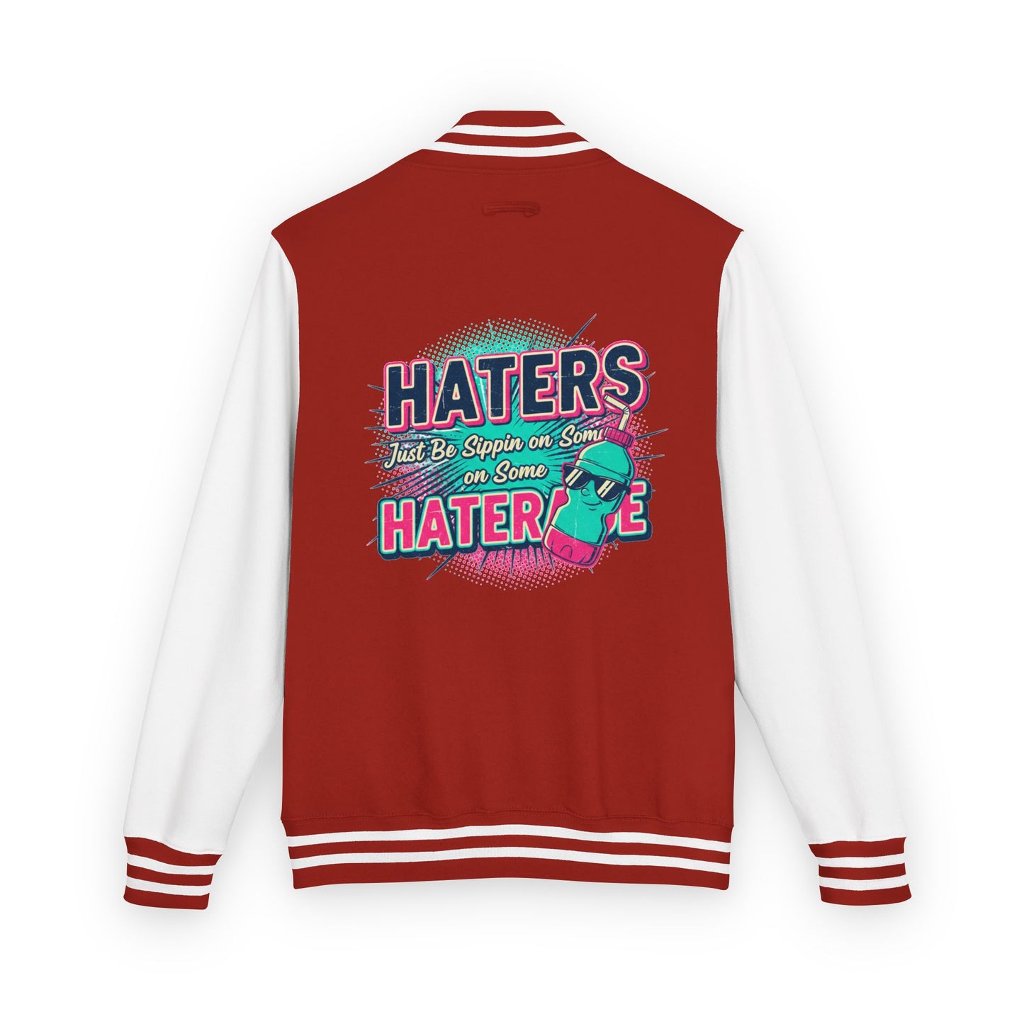 Letterman Jacket — Retro "HATERS" Graphic Varsity Jacket