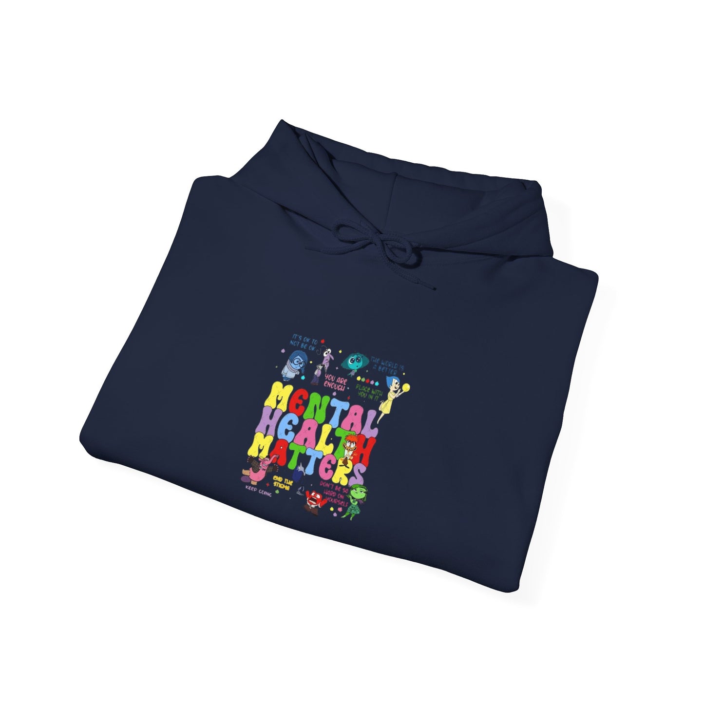 Mental Health Matters Hoodie — Colorful Awareness Pullover with Inspirational Back Quote