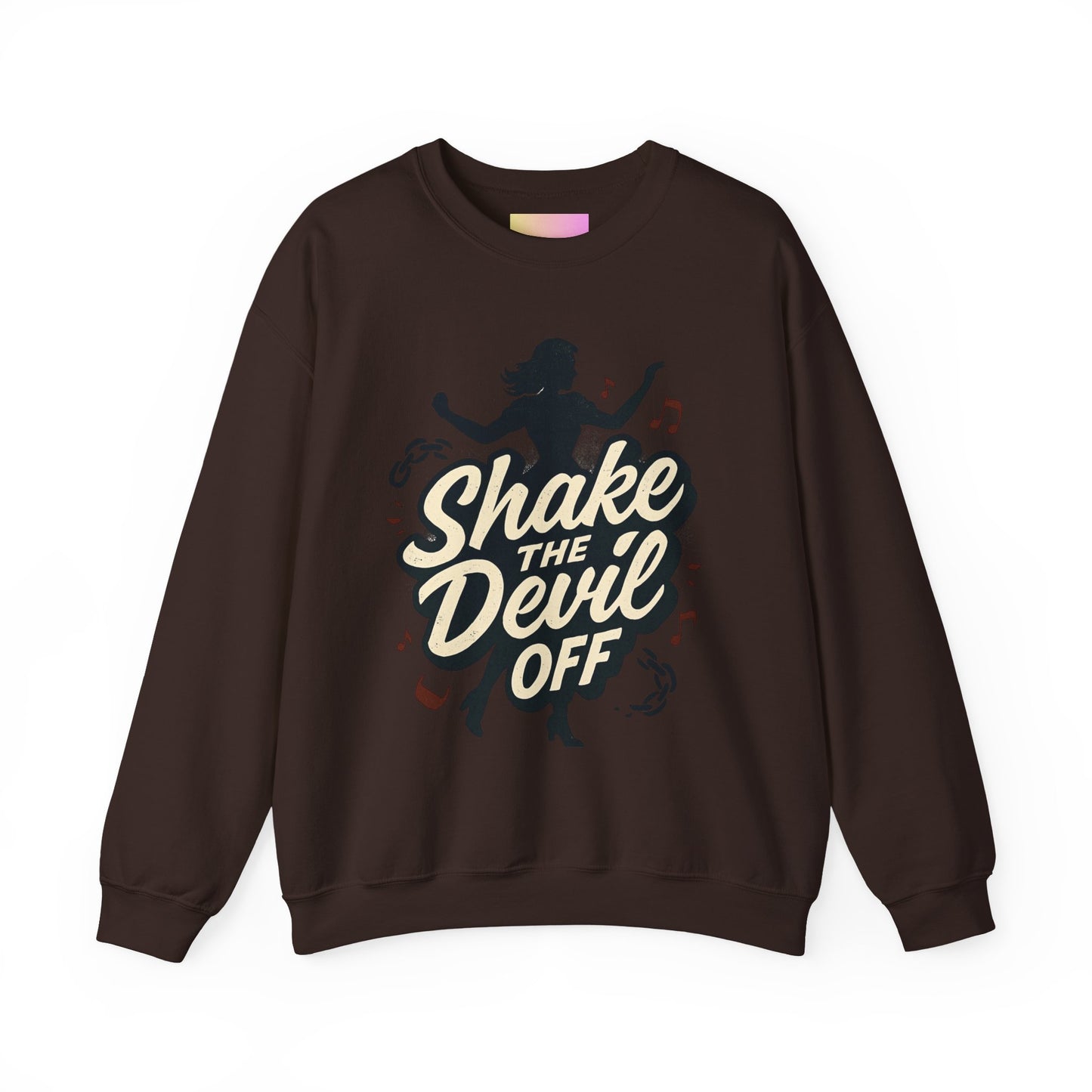 Crewneck Sweatshirt — "Shake the Devil Off" Retro Dance Graphic