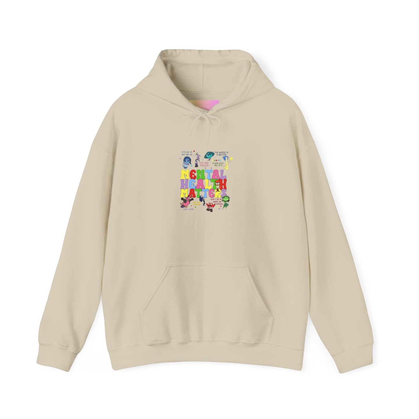 Mental Health Matters Hoodie — Colorful Awareness Pullover with Inspirational Back Quote