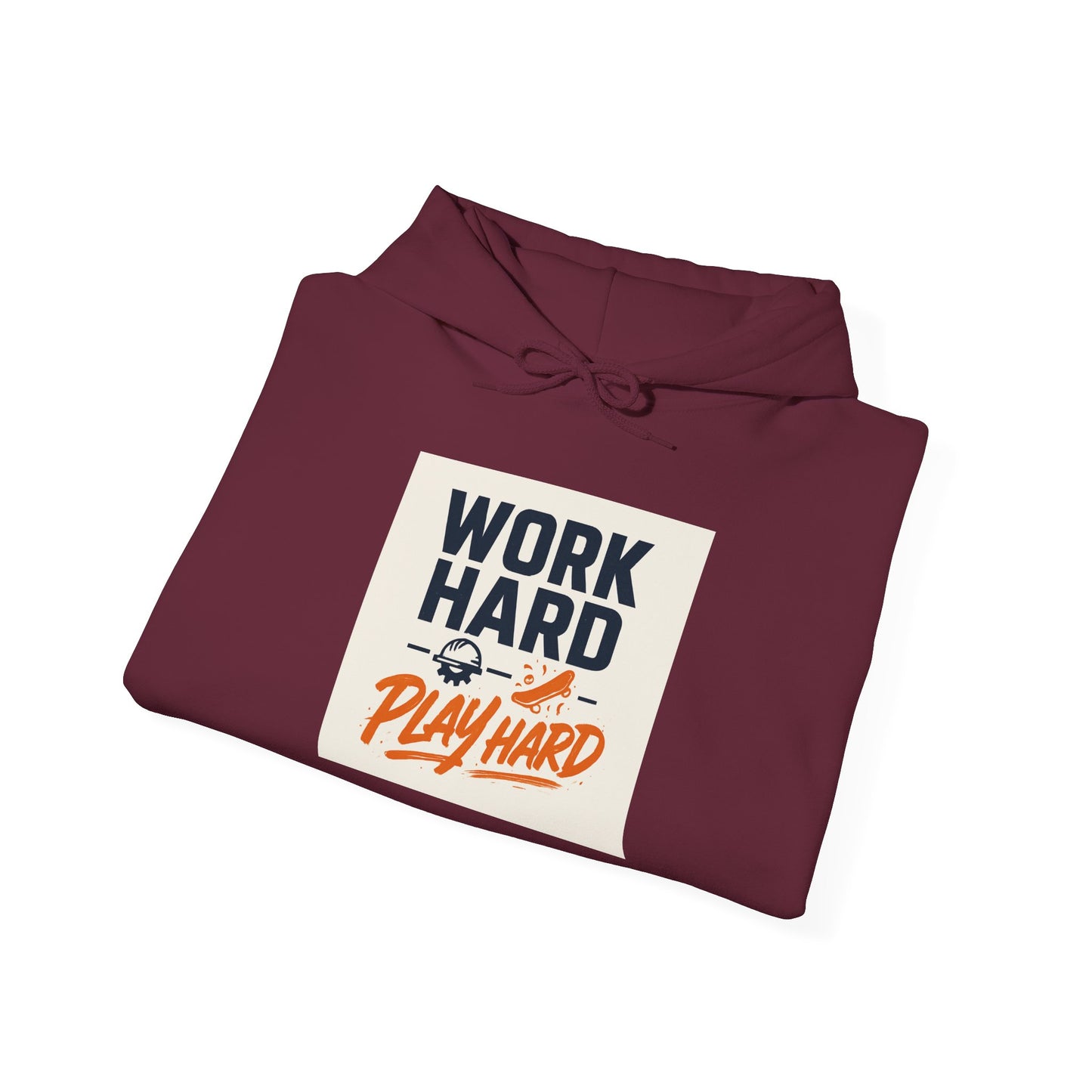 Work Hard Play Hard Hoodie – Retro Motivational Graphic Pullover