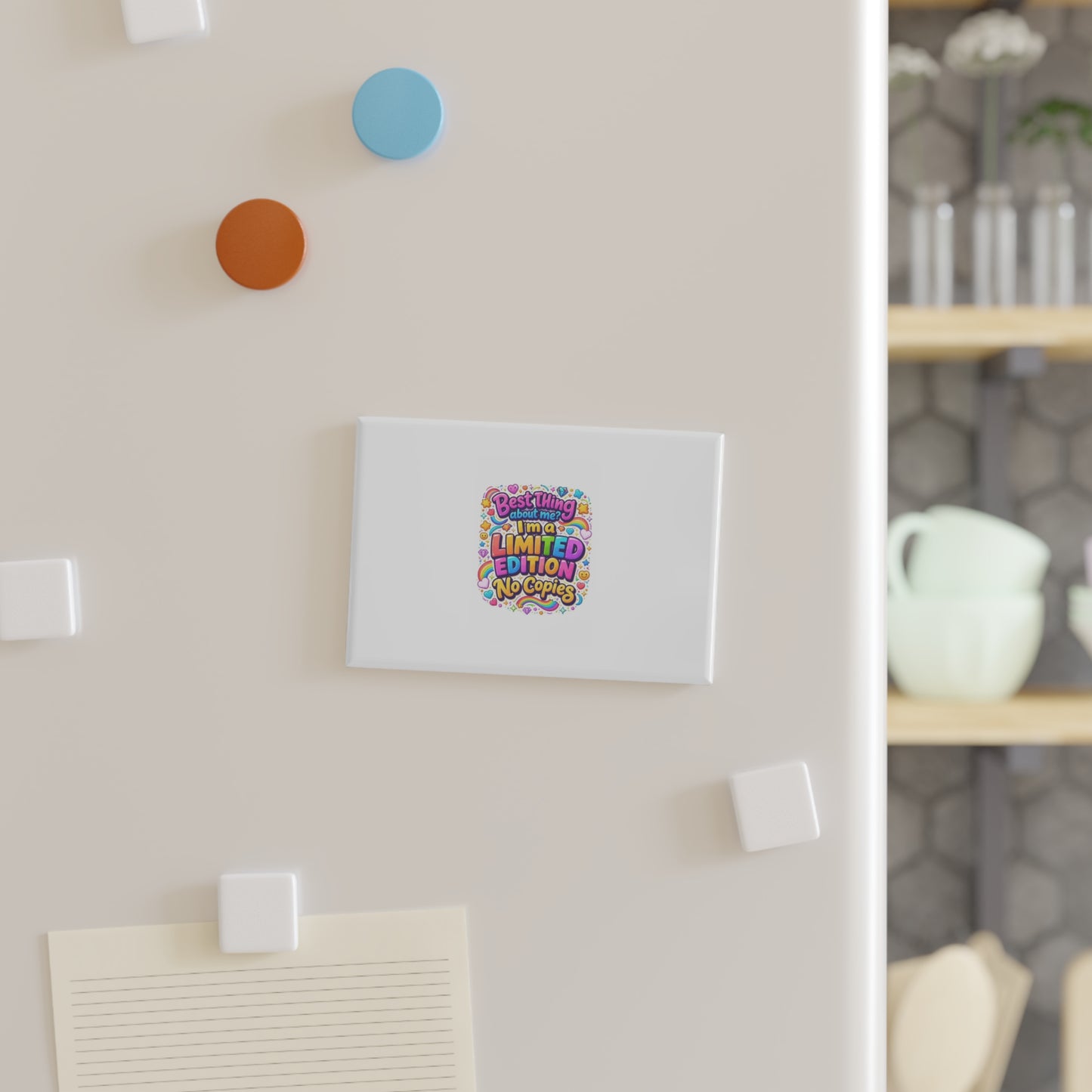 Rectangle Magnet — “Limited Edition No Copies” Colorful Retro Sticker Quote