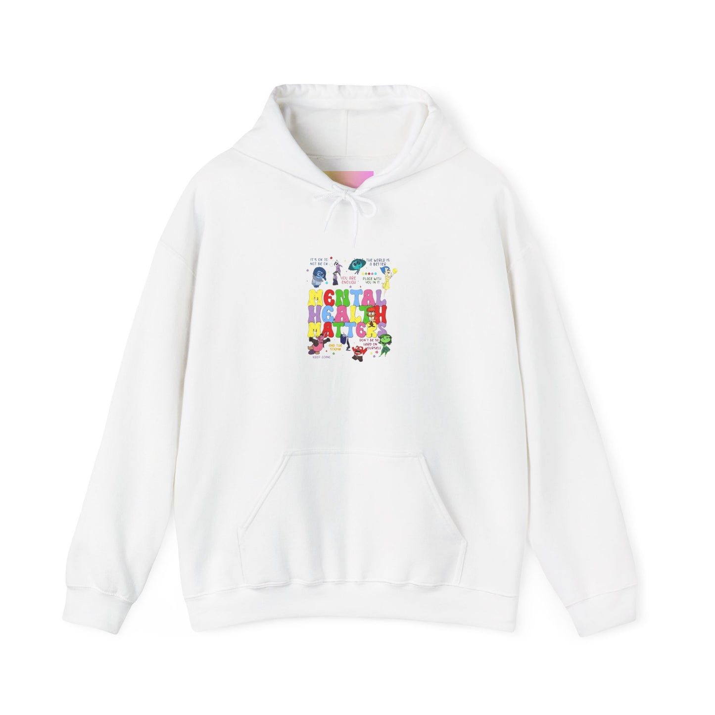 Mental Health Matters Hoodie — Colorful Awareness Pullover with Inspirational Back Quote
