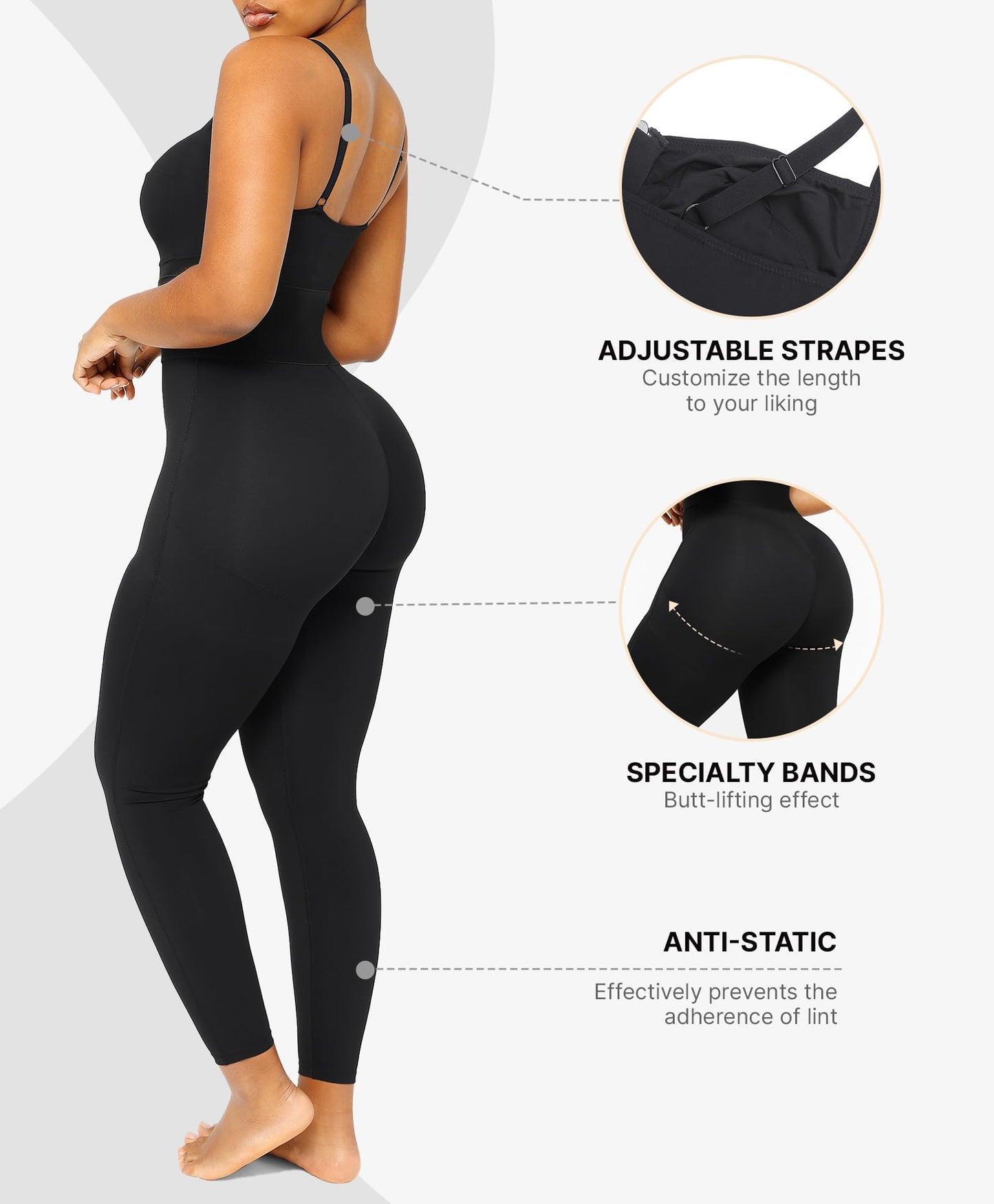 SHAPELLX Jumpsuits for Women Tummy Control One Piece Outfit Yoga Athletic Rompers Sleeveless Bodycon Shapewear
