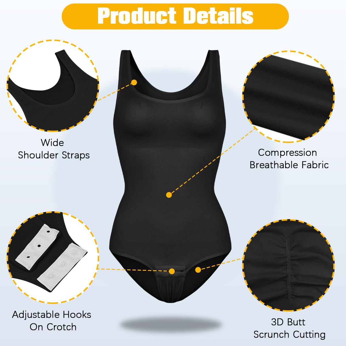 VVX Bodysuit for Women - Tummy Control Seamless Tops Compression Butt Lifting Shapewear Bodysuits