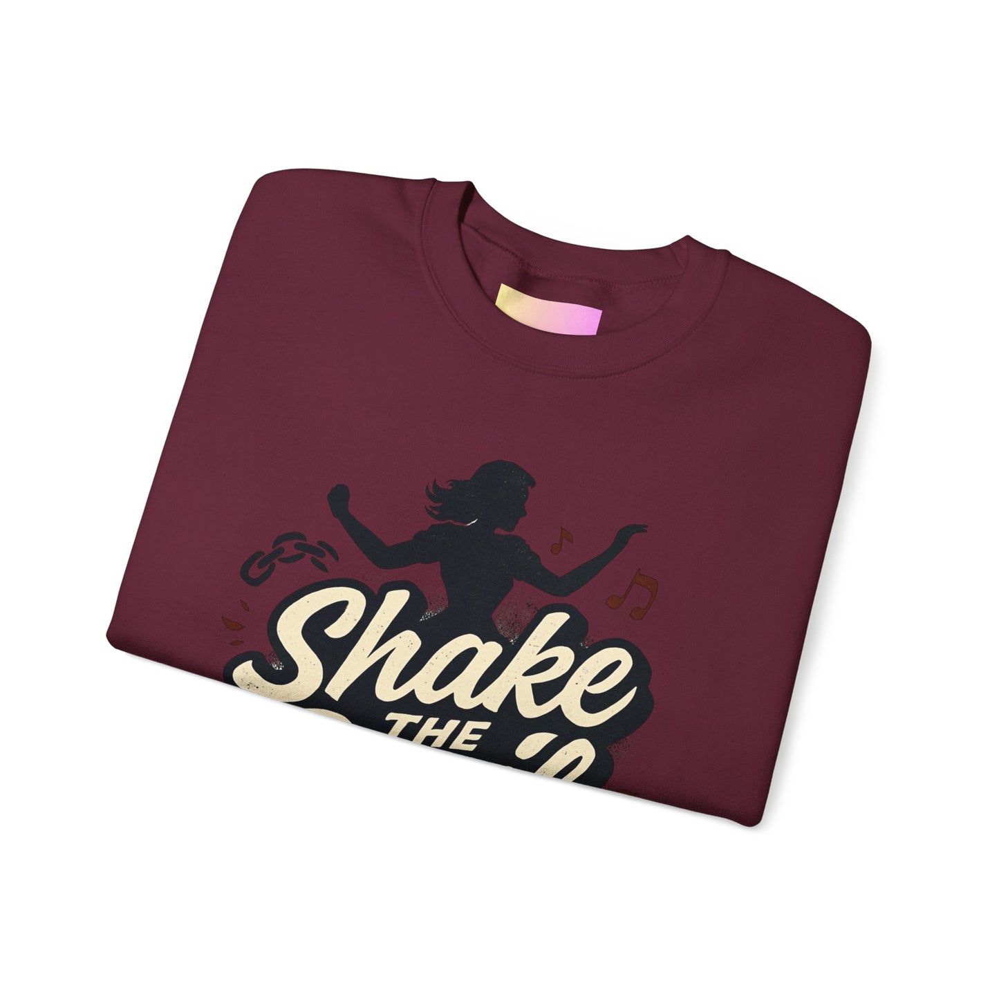 Crewneck Sweatshirt — "Shake the Devil Off" Retro Dance Graphic